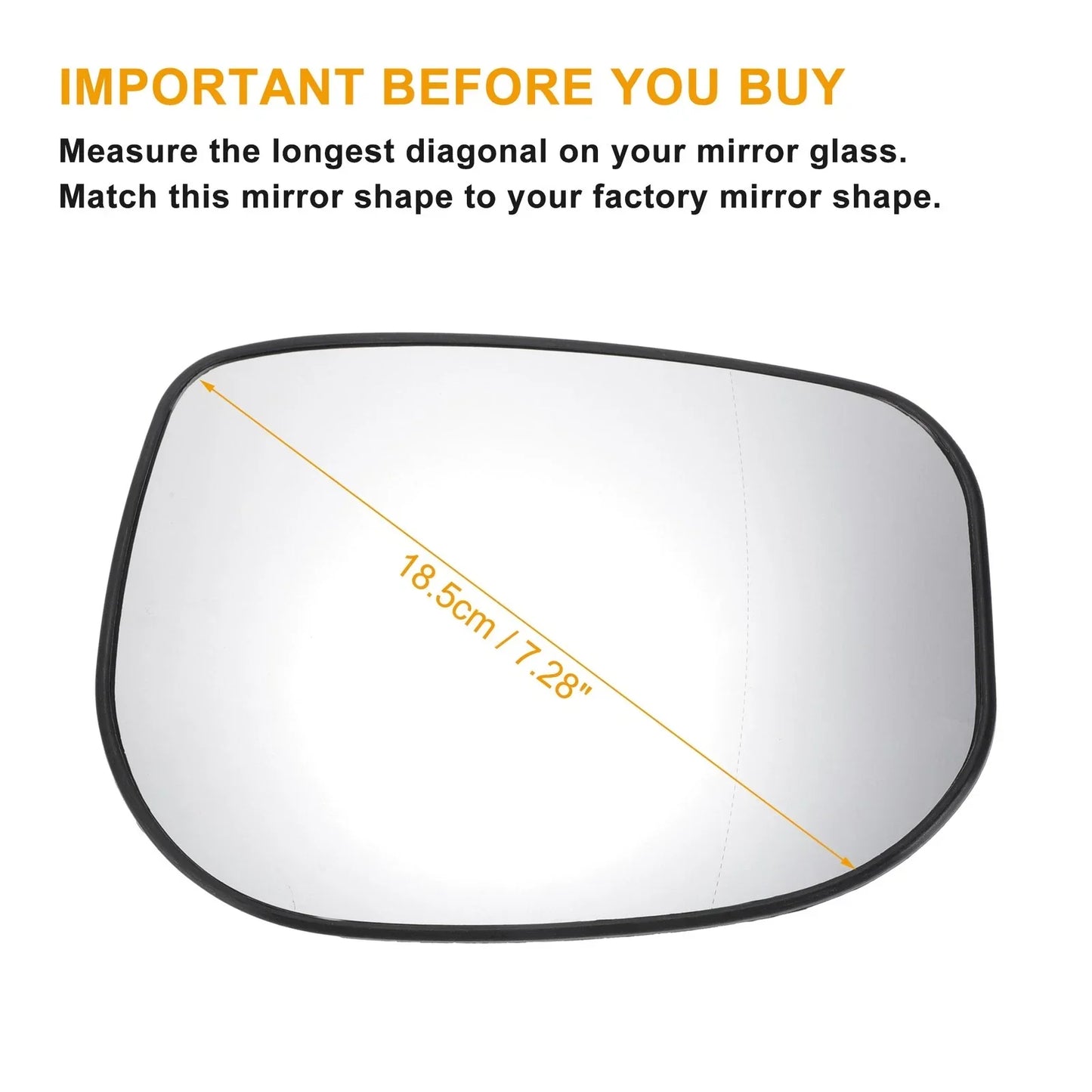Right Side White Heated Mirror Glass for Honda Jazz