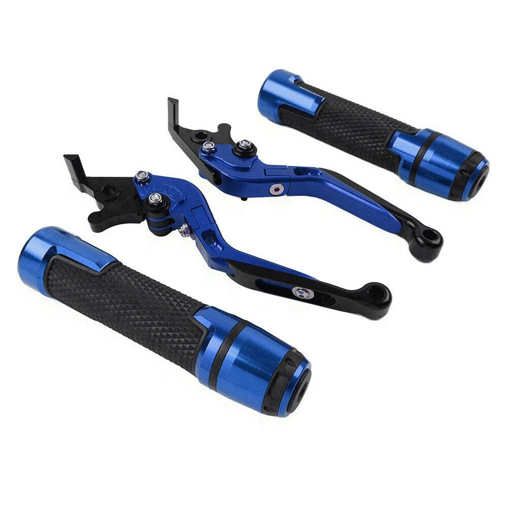 Blue Brake Clutch Lever Handlebar Grip Set for Yamaha MT-15, XSR155 (2019-2023)
