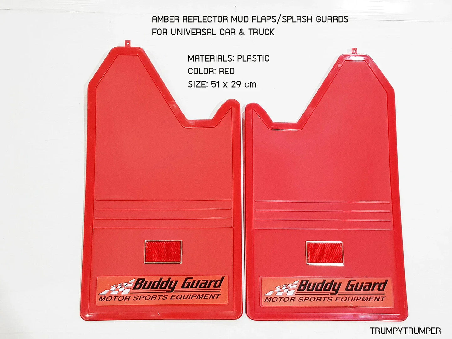 Amber Reflector Mud Flaps Splash Guards for Universal Car Truck