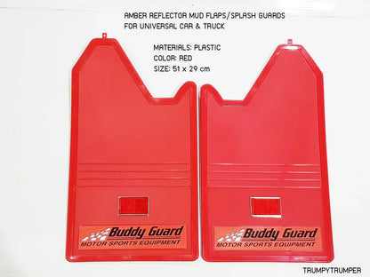 Amber Reflector Mud Flaps Splash Guards for Universal Car Truck