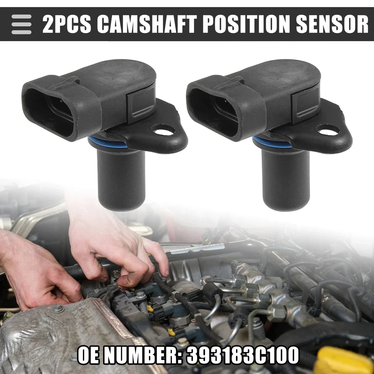 Camshaft Position Sensor 2 x for Hyundai Azera (2006-2014) Black