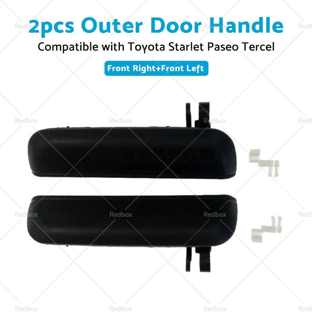 Pair Black FRONT Outer Door Handles for Toyota Starlet EP91 (1996-1999)