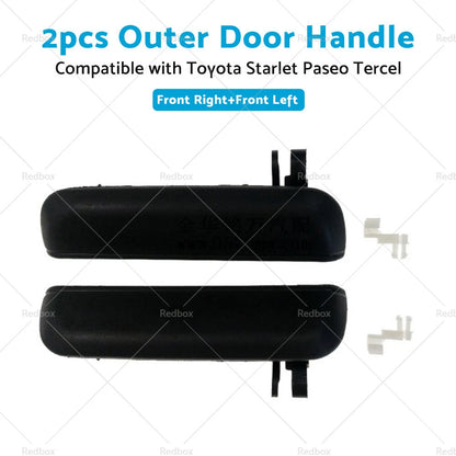 Pair Black FRONT Outer Door Handles for Toyota Starlet EP91 (1996-1999)