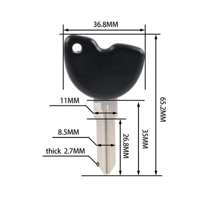 Uncut Blade Blank Key for Vespa Piaggio Fly 125 200 250 300 GTV (2005-2023)