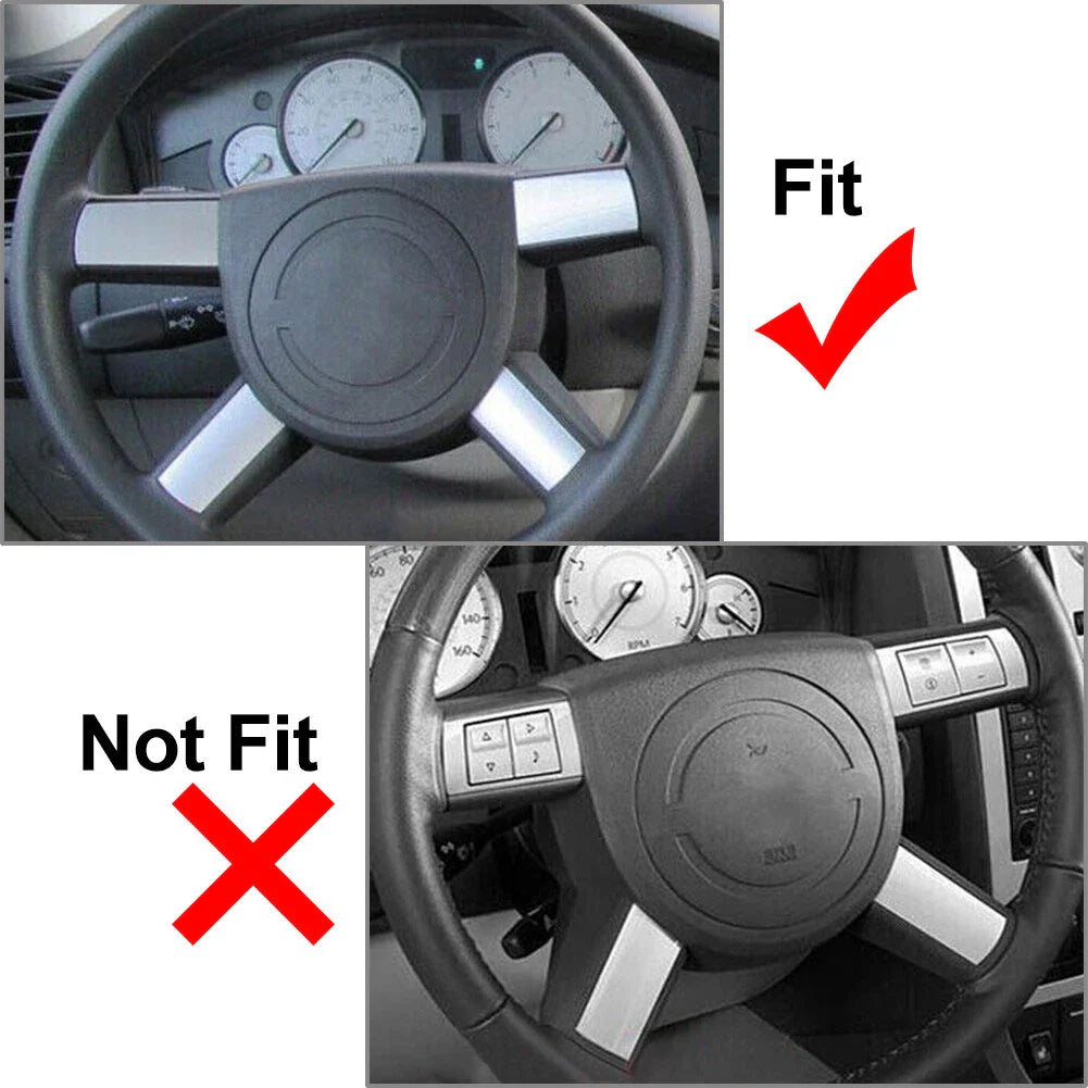 4pcs Carbon Fiber Steering Wheel Cover for Chrysler 300 300C (2005-2010)