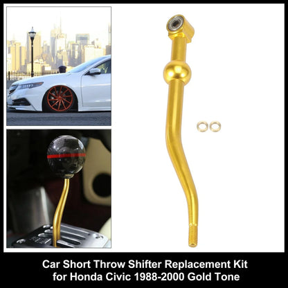 Dual Bend Short Throw Shifter for Honda Civic 1988-2000 Gold Tone