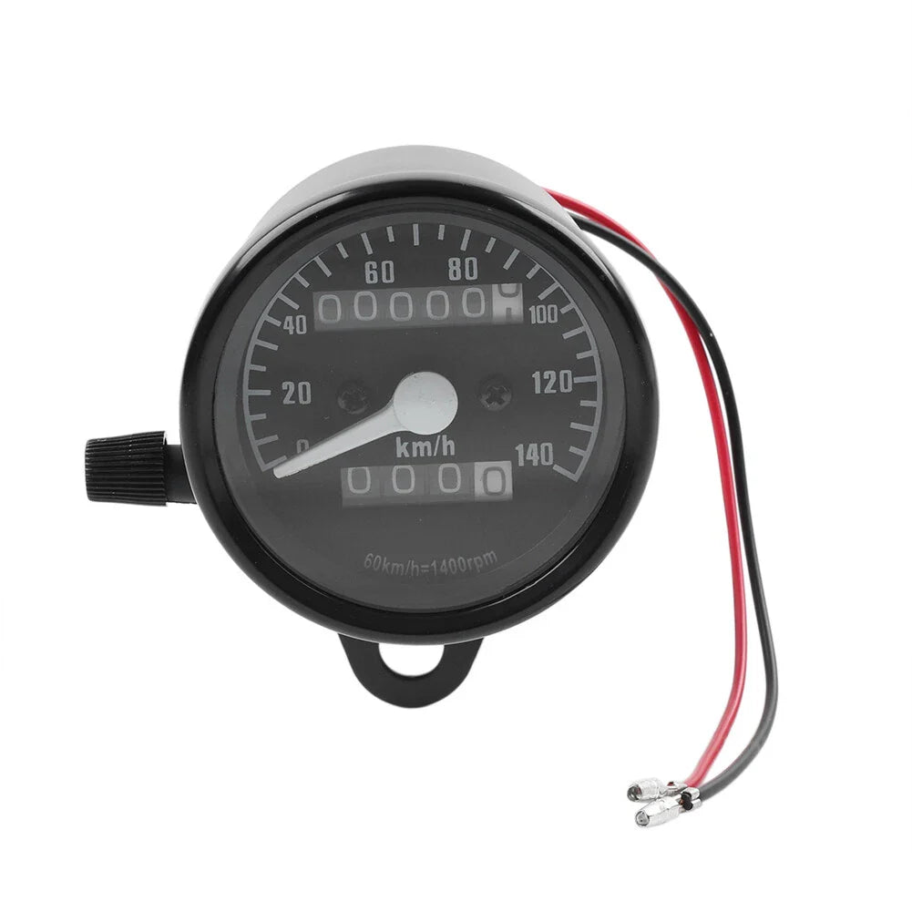Black 12V Universal Odometer Speedometer Tachometer Gauge for Motorcycle