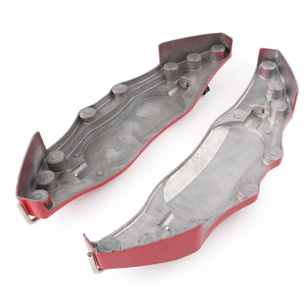Red 3D Metal Brake Caliper Covers for Universal Car (Fits Most Models)