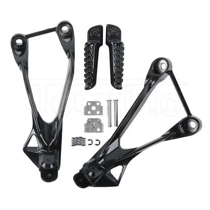 Black Rear Passenger Footpegs for Kawasaki Ninja ZX6R (2005-2008)