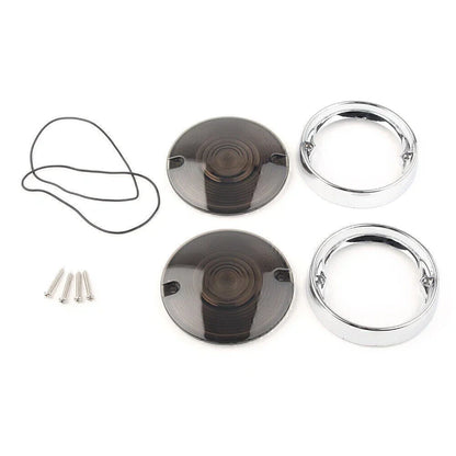 Smoke Lens Turn Signal Bezels & Trim Rings for Harley Touring Road King (2009-2023)
