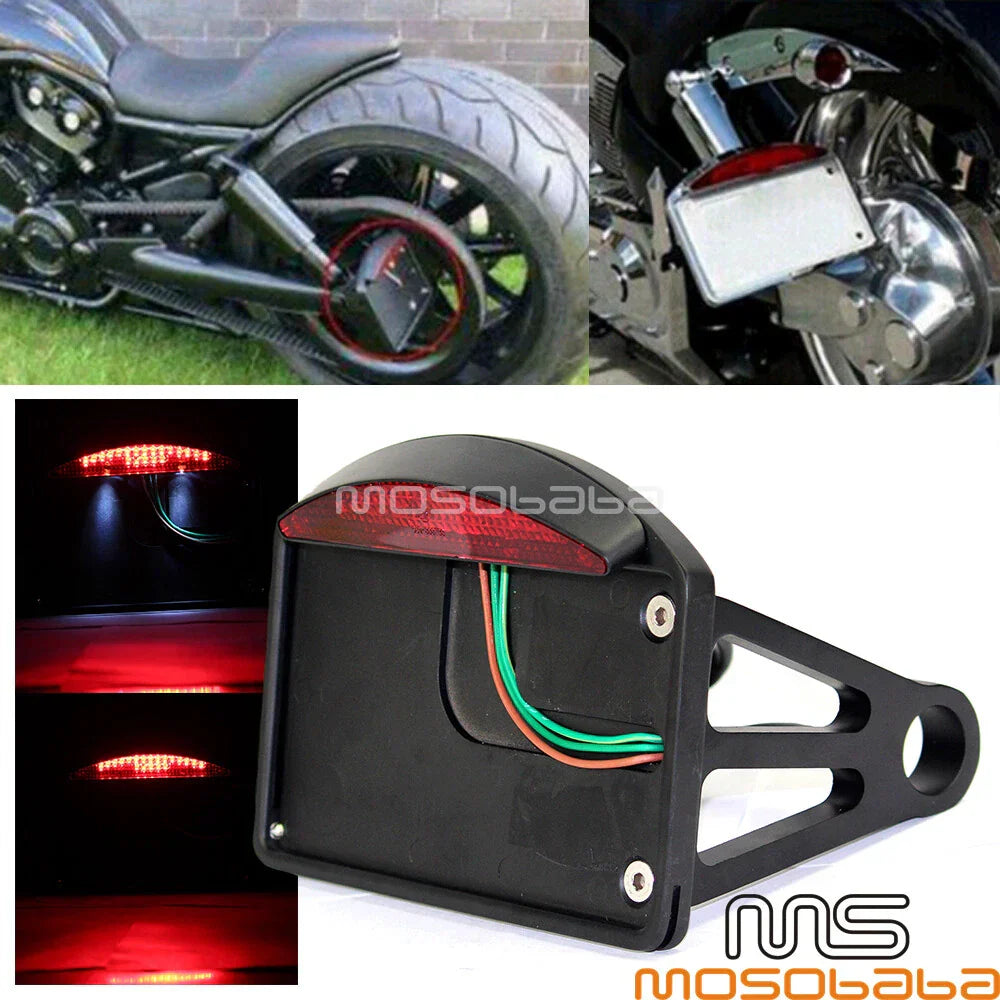 LED Brake Tail Light & License Plate Holder for Harley FXS