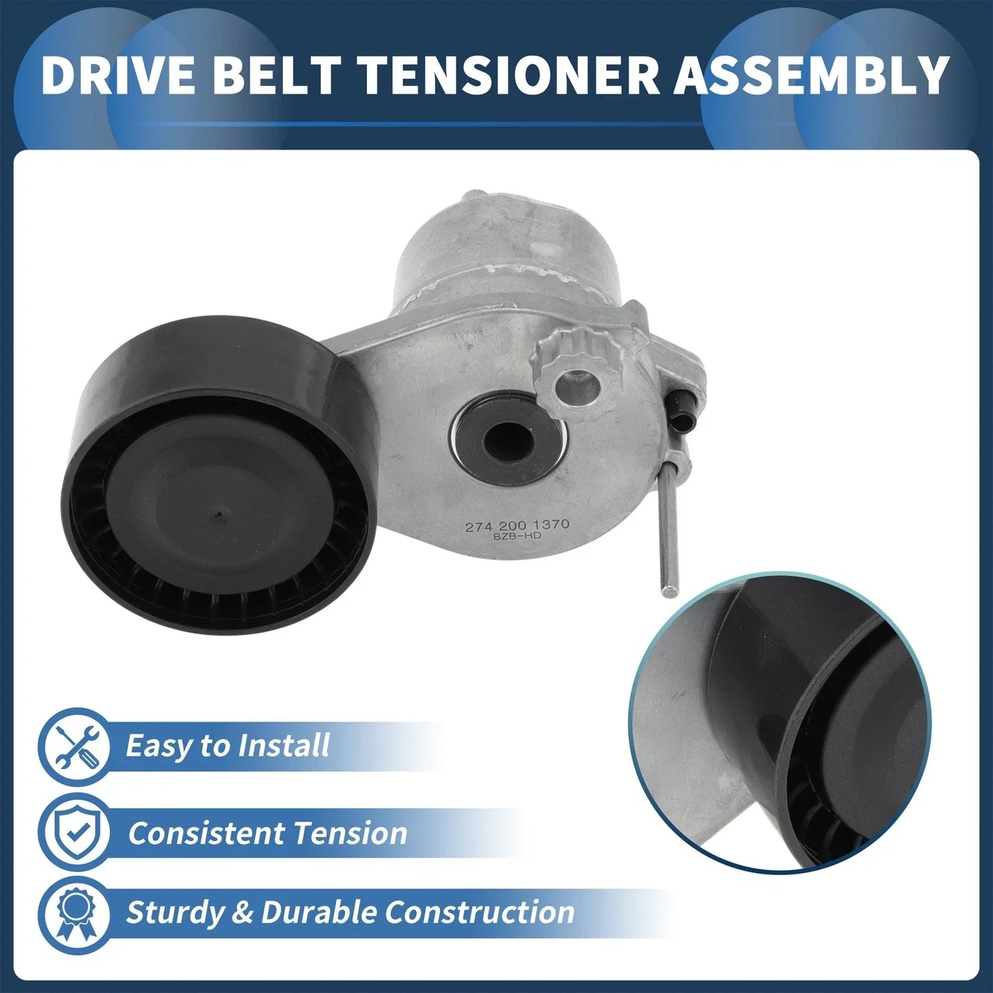 Belt Tensioner for Mercedes-Benz C-Class (2020-2022) Metal Plastic 1 x Pc