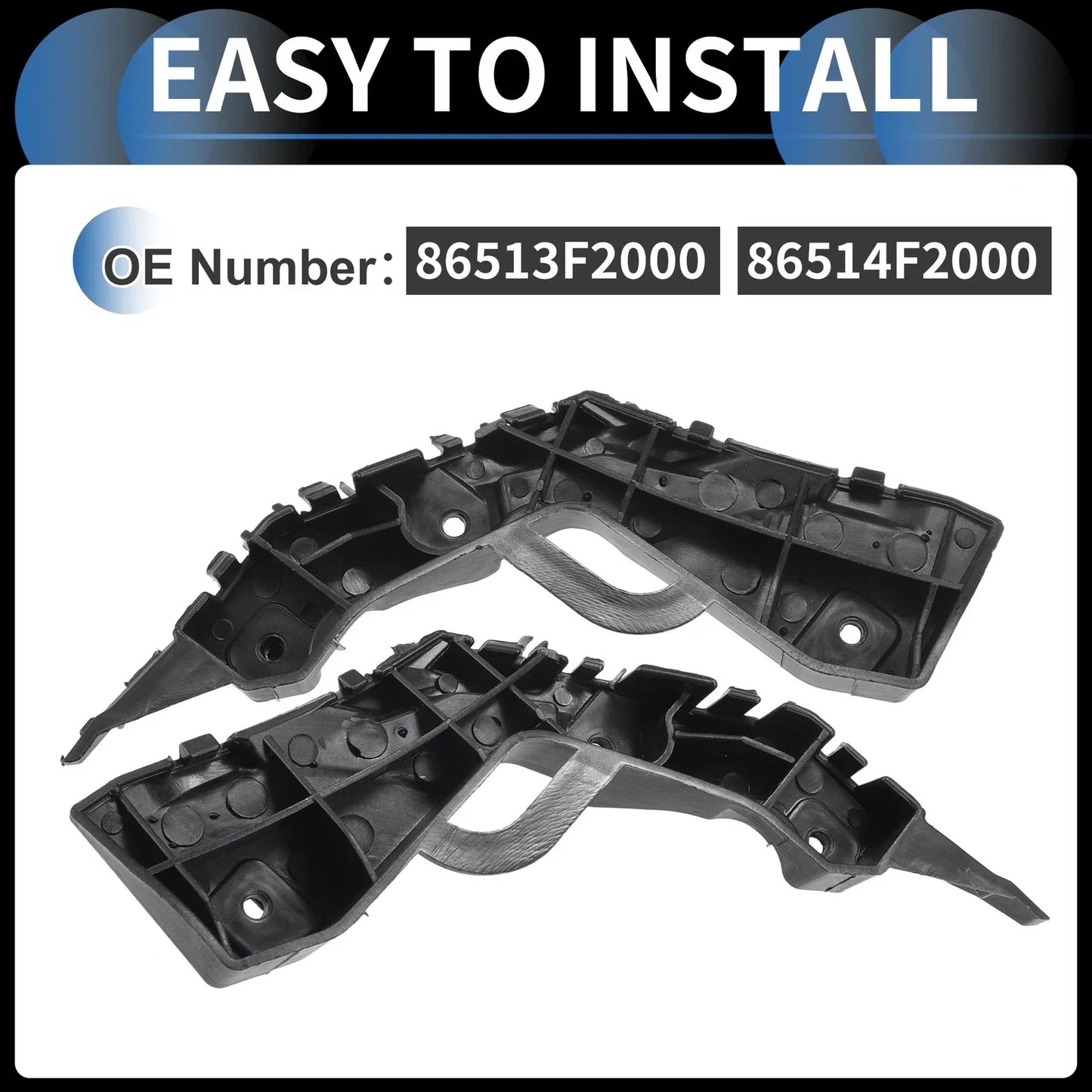 Front Bumper Retainer Bracket 2 x for Hyundai Elantra (2017-2018)