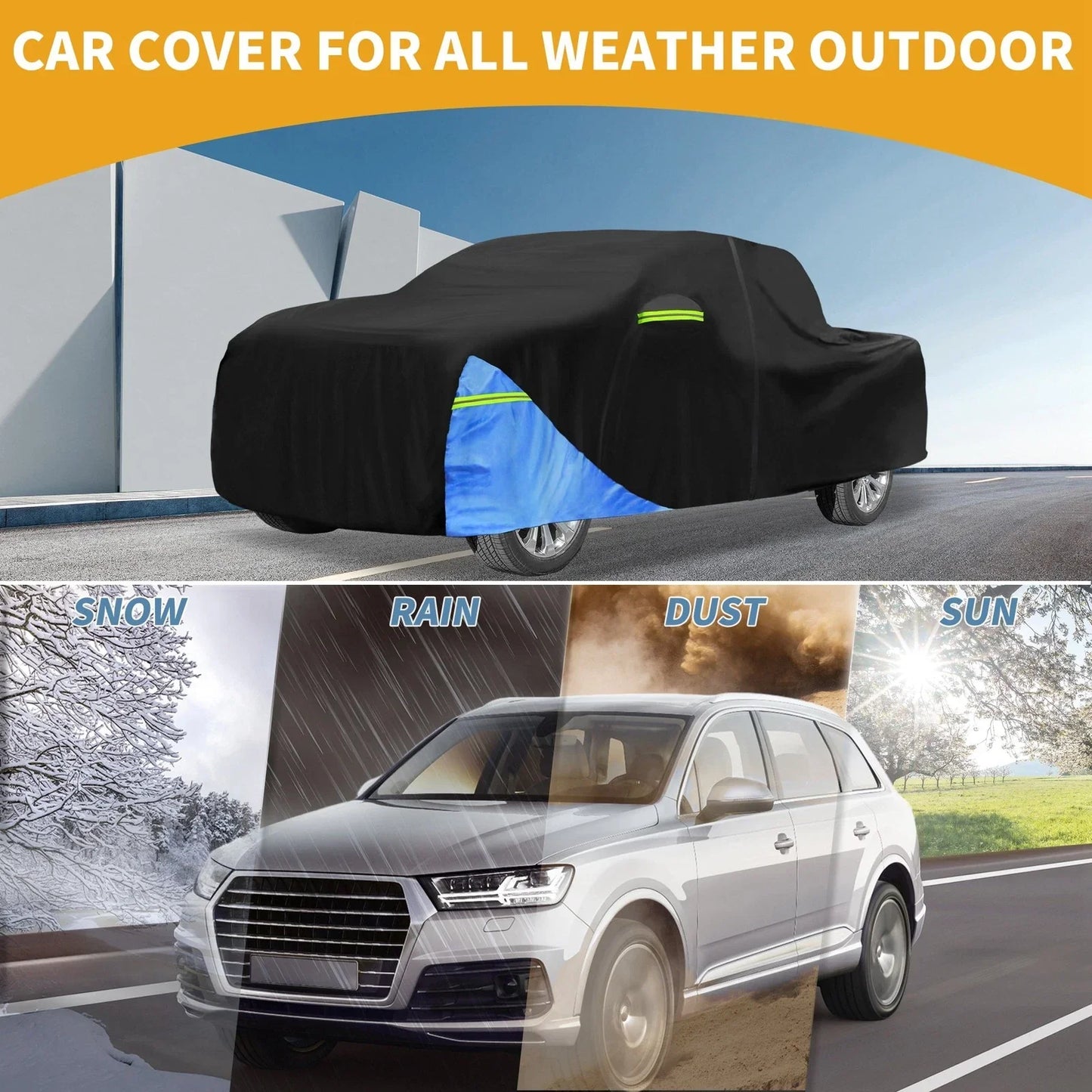 Waterproof Car Cover with Door Zipper for Dodge Ram