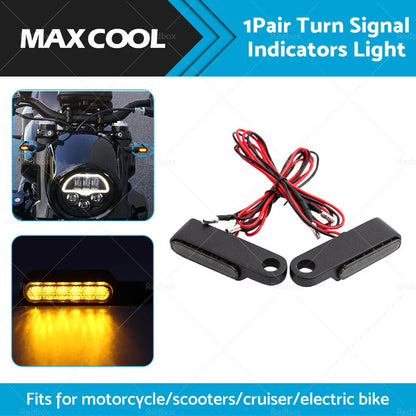 Black LED Mini Turn Signal Blinker Lights for Harley Davidson