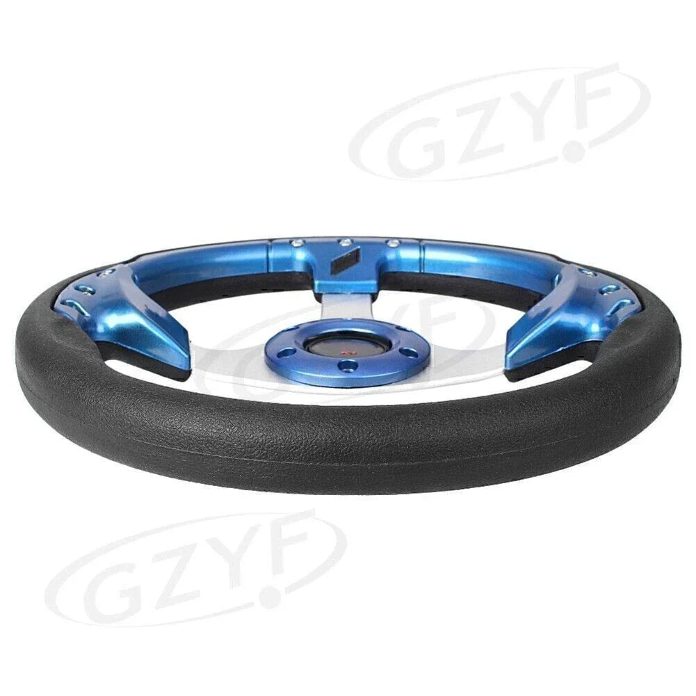 PVC Steering Wheel 13" for Car - Lightweight Blue (32mm Depth)