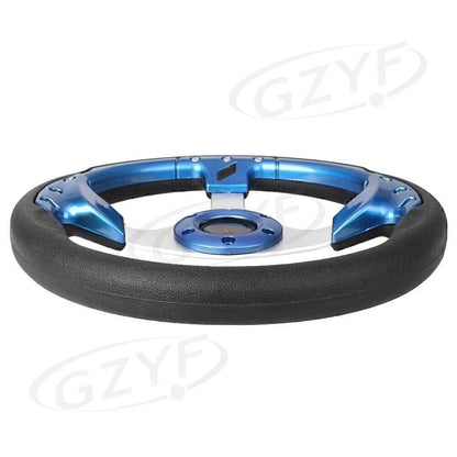 PVC Steering Wheel 13" for Car - Lightweight Blue (32mm Depth)