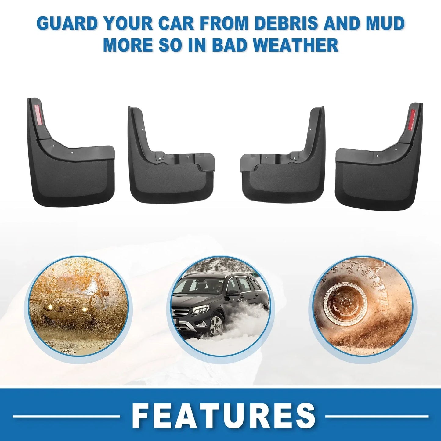 Mud Flap Splash Guard for Chevy Silverado 1500 2019-2024 4WD