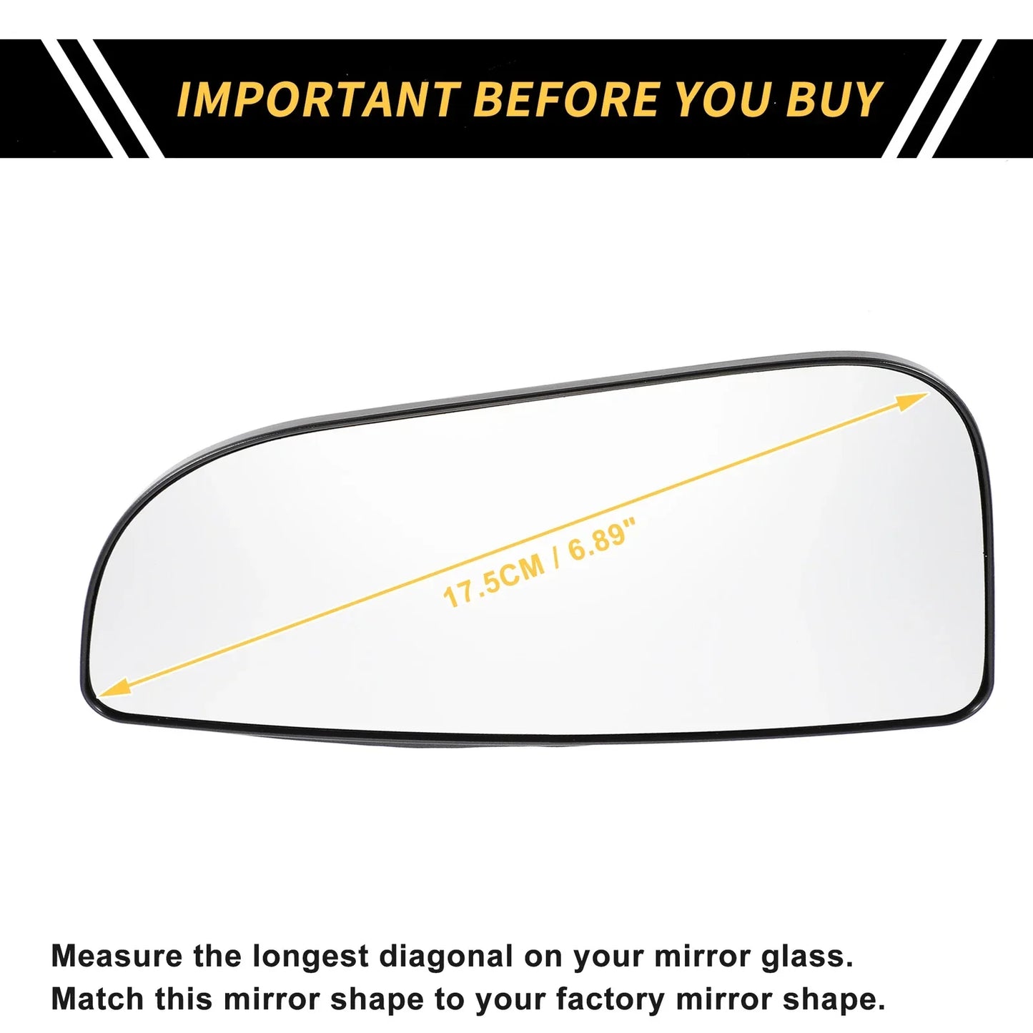 Right Mirror Glass Replacement for Dodge Ram 1500 (2010-2023)