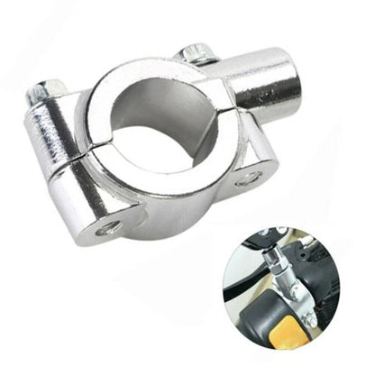 10mm Silver Handlebar Mirror Mount Clamp for Yamaha Honda Suzuki Kawasaki