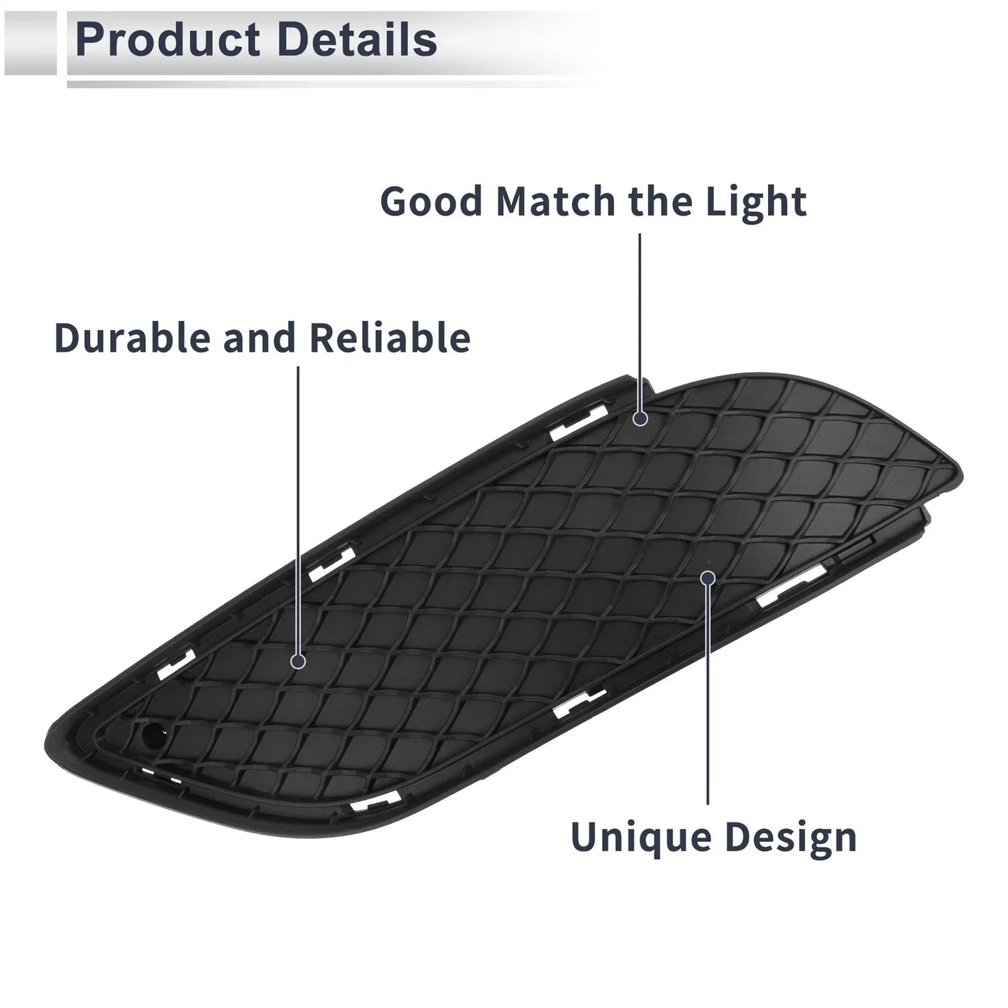 Front Left Fog Light Grill for Mercedes-Benz B W246 (2012-2018) Black