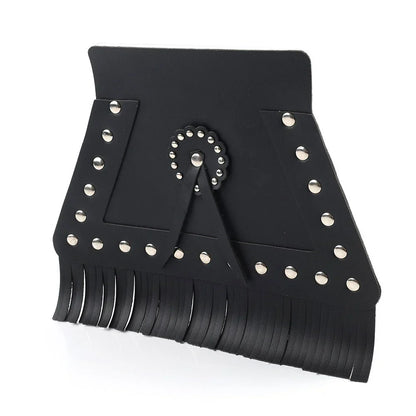 PU Leather Rear Fender Mud Flap Cover with Fringe for Harley