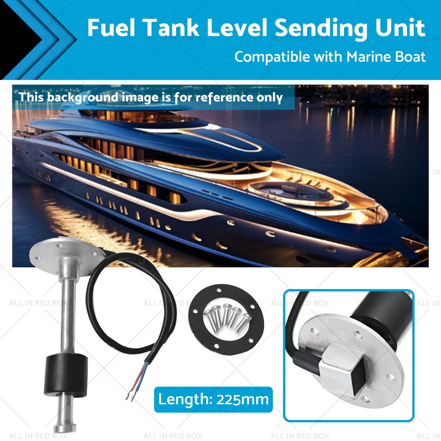 225mm Marine Boat Fuel Tank Level Sending Unit Sensor 240-33ohm