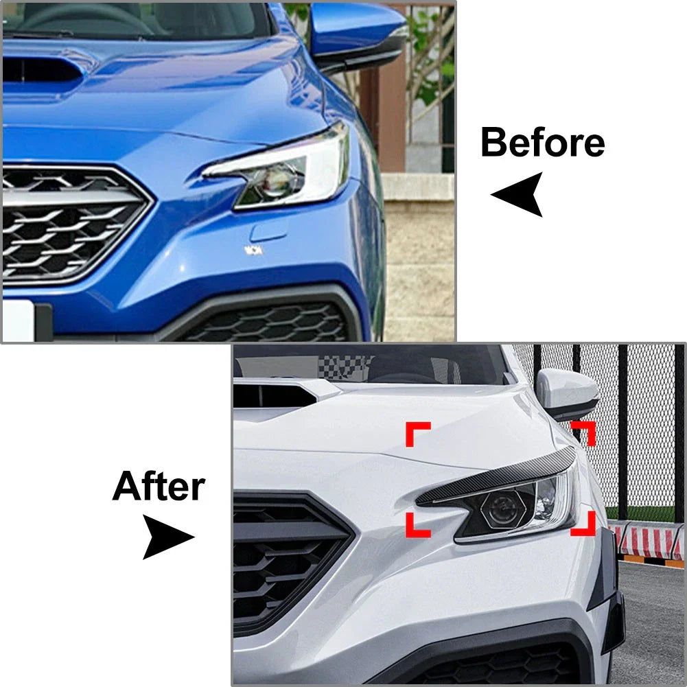 Glossy Black Headlight Eyebrow Eyelid Trim for Subaru WRX STI (2022-2025)