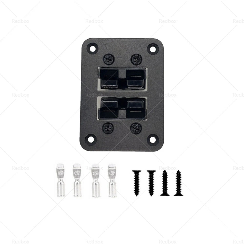 Dual Twin Aluminum Anderson Style Plug Flush Mount Plate Panel 50 Amp