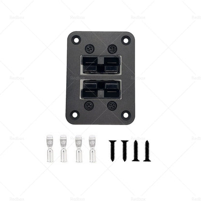 Dual Twin Aluminum Anderson Style Plug Flush Mount Plate Panel 50 Amp