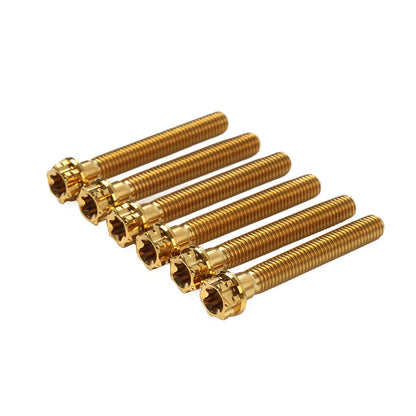 6pcs M6x45mm Titanium Torx Head Flange Screws for Motorcycle Bike