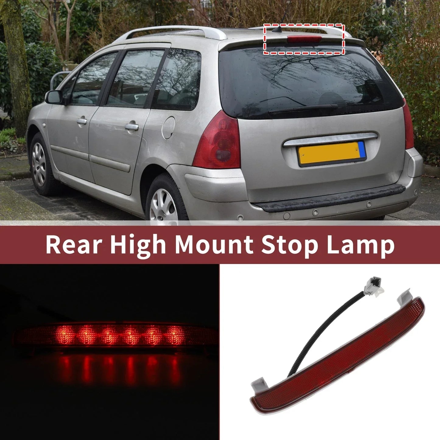 Red LED Third Brake Light for Honda Civic EX 2 Door Coupe (2001-2005)
