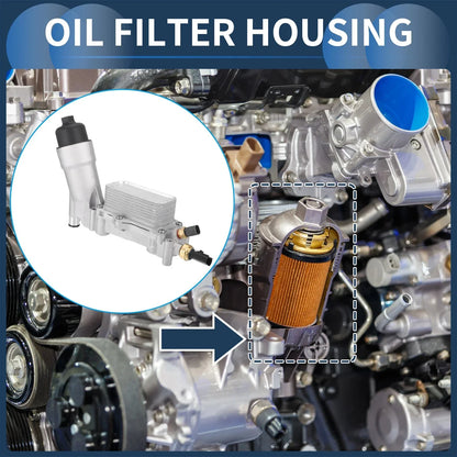 Engine Oil Cooler Filter Housing Set with Gaskets for Chrysler 200 (2011-2014)