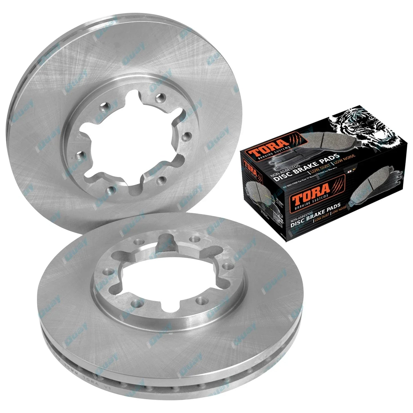 2 Front Disc Brake Rotors + Pads for Nissan GU Y61 Patrol 1997~16 Wagon Ute 4x4