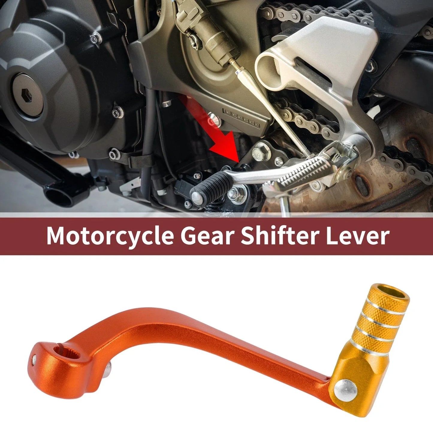 Folding Motorcycle Gear Shifter Lever for Honda CRF110F (2013-2018) Gold Tone