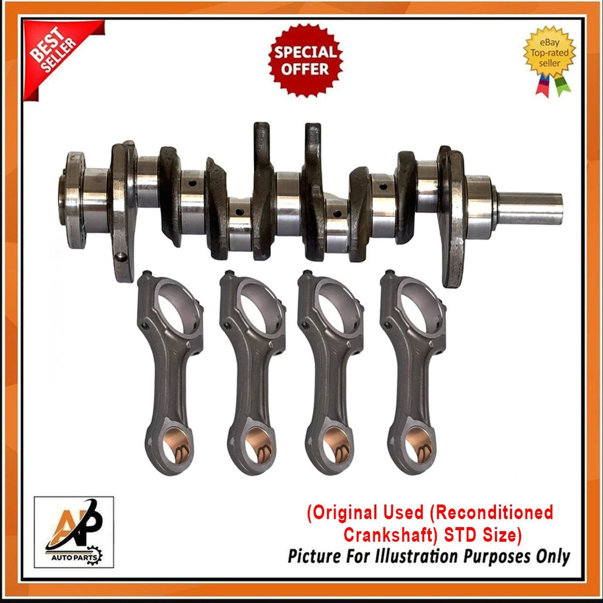 Crankshaft with 4 Connecting Rods Replacement for Citroën 2.0 BlueHDi (2010–2018)
