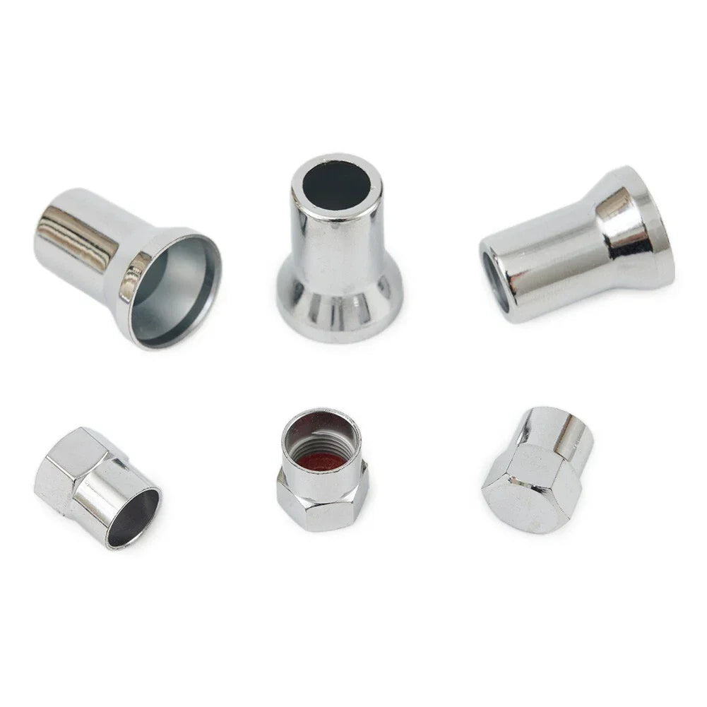Valve Stem Hex Cap+Sleeve Cover Chrome Car Truck Tire Wheel Tyre