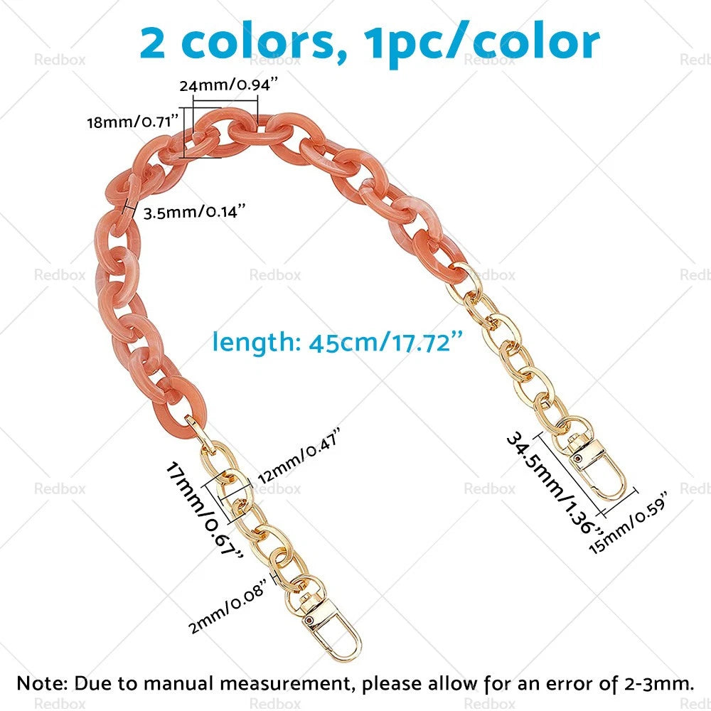 Resin Purse Chain Handle Acrylic Bag Strap for Clutches