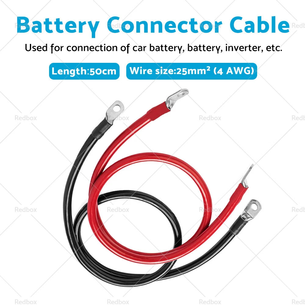 12V Battery Connector Lead 100 Amp Cable & Lugs for Car