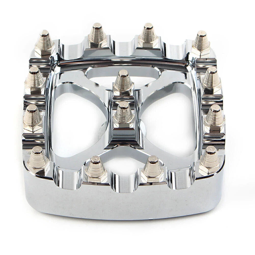Chrome MX Style Brake Pedal Pad Cover for Harley Softail Dyna Sportster
