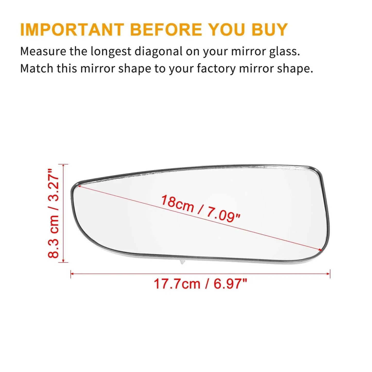 Left Side Mirror Glass w/ Backing for Dodge Ram 1500 2500 3500 4500 5500