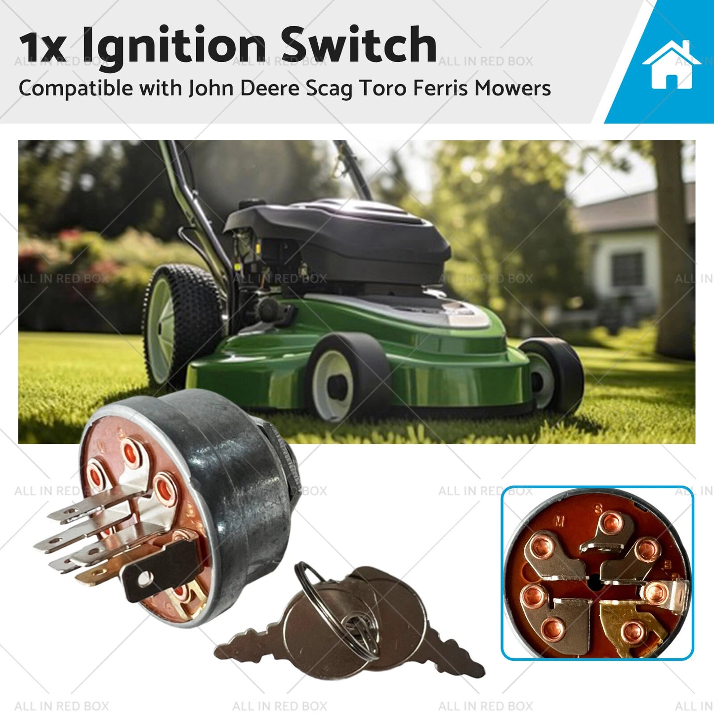 Ignition Switch 6Pin for John Deere, Scag, Toro, Ferris Mowers