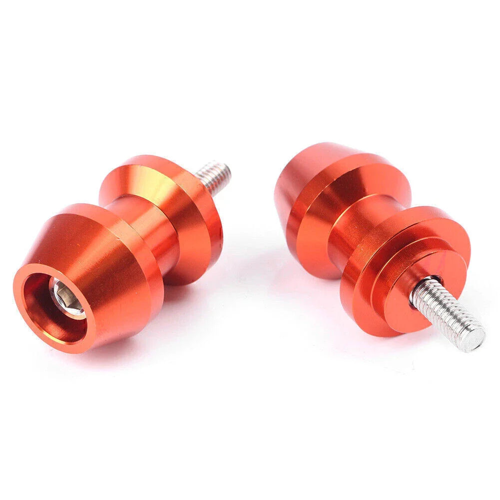 6mm Orange Swingarm Spool Sliders for Yamaha R1, XV250, R6, YZF600, FZ6, FZ8