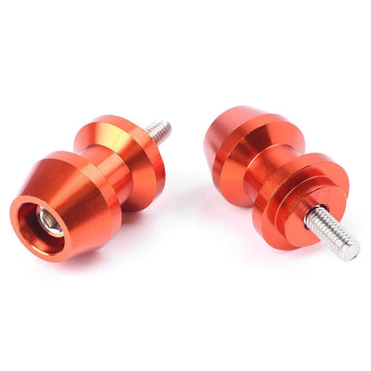6mm Orange Swingarm Spool Sliders for Yamaha R1, XV250, R6, YZF600, FZ6, FZ8