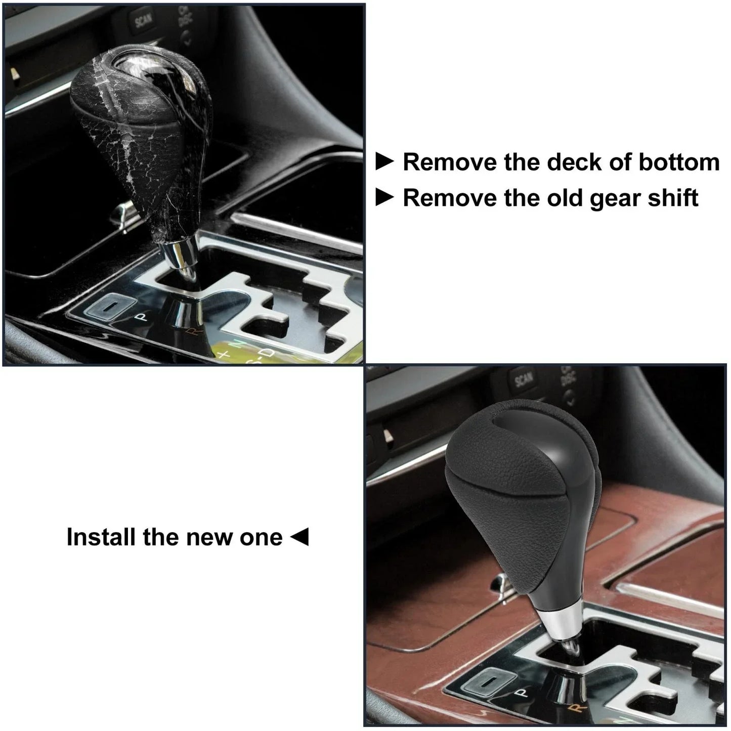Automatic Gear Shift Knob for Lexus ES350 Faux Leather Black (2007-2012)