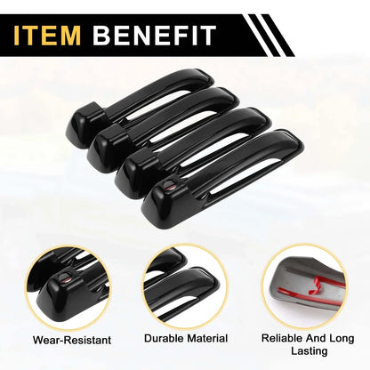 4pcs Exterior Door Handle Covers for Dodge Ram 1500 (2009-2018) ABS Black