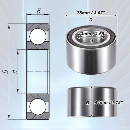 Front Left Right Wheel Bearings for Honda Civic (2006-2011)