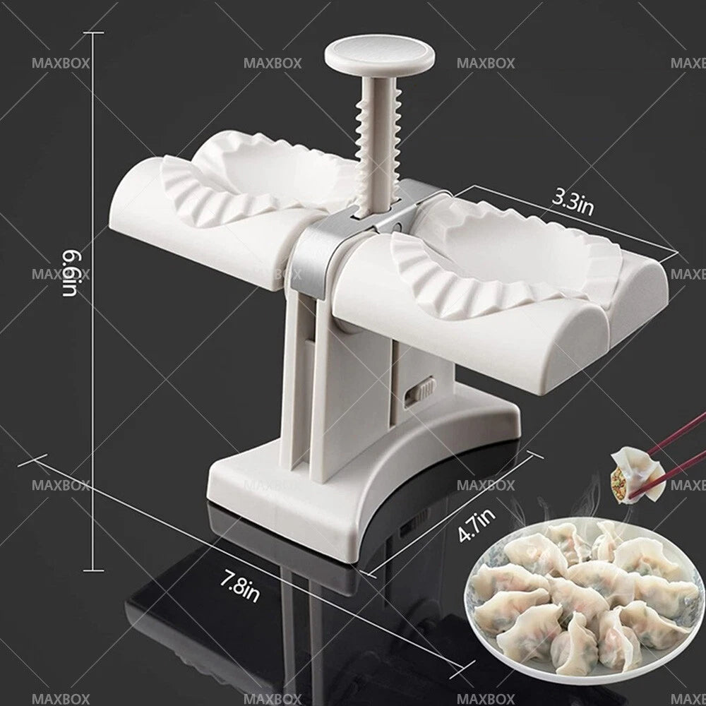 2in1 Dumpling Maker Mould - Double Head Stainless Steel for Kitchen