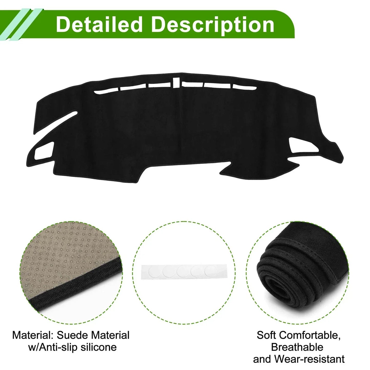 Dashboard Cover Mat for Honda Civic Type R FK7 FK8 FC1 (2017-2024) Black