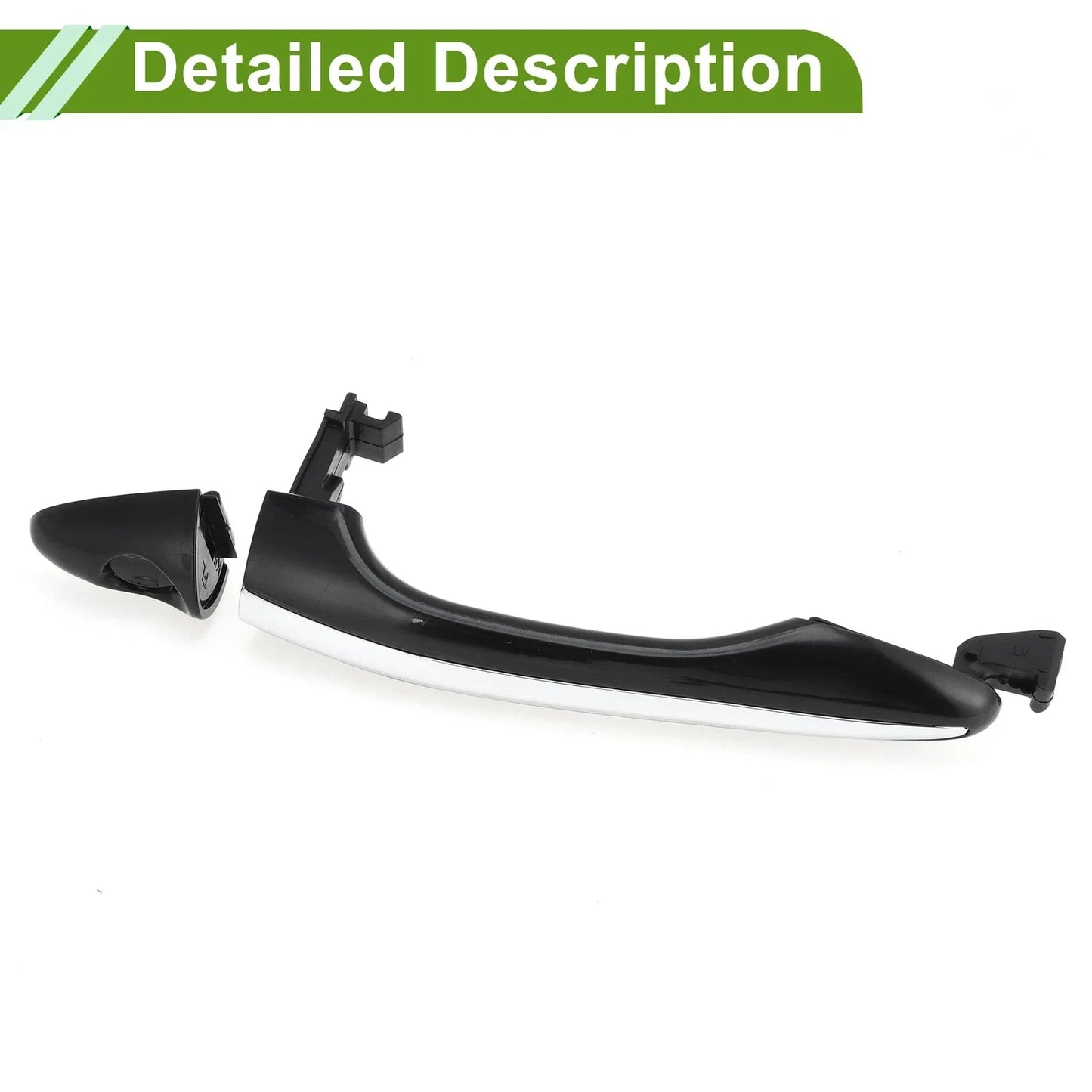 Exterior Door Handle for Hyundai (2015-2020) - Black Silver Tone Front Left